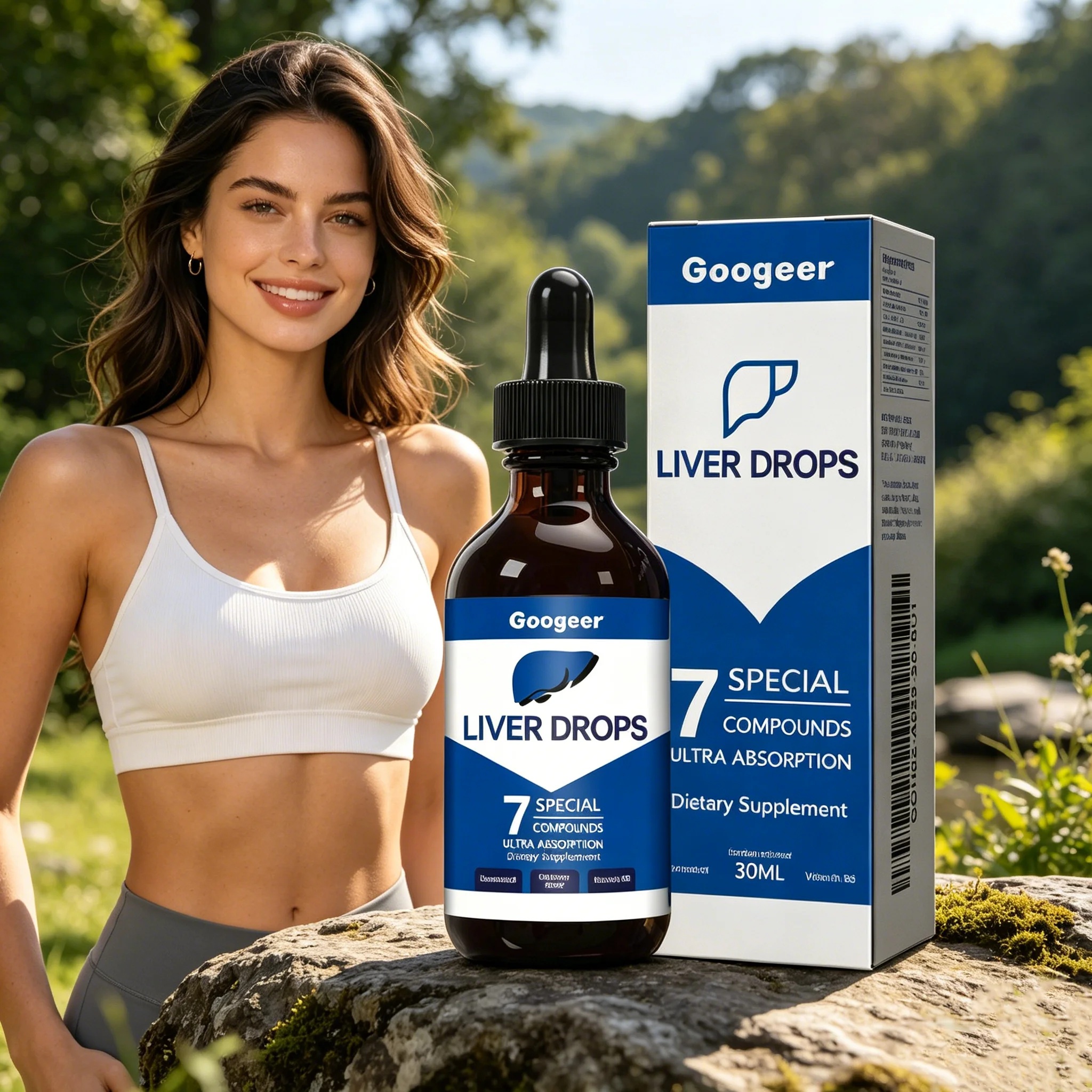 GOOGEER Herbal Liver Detox Drops Organic Plant Extract Liver Protection Improve Digestion Cleanse Toxin for Men Women