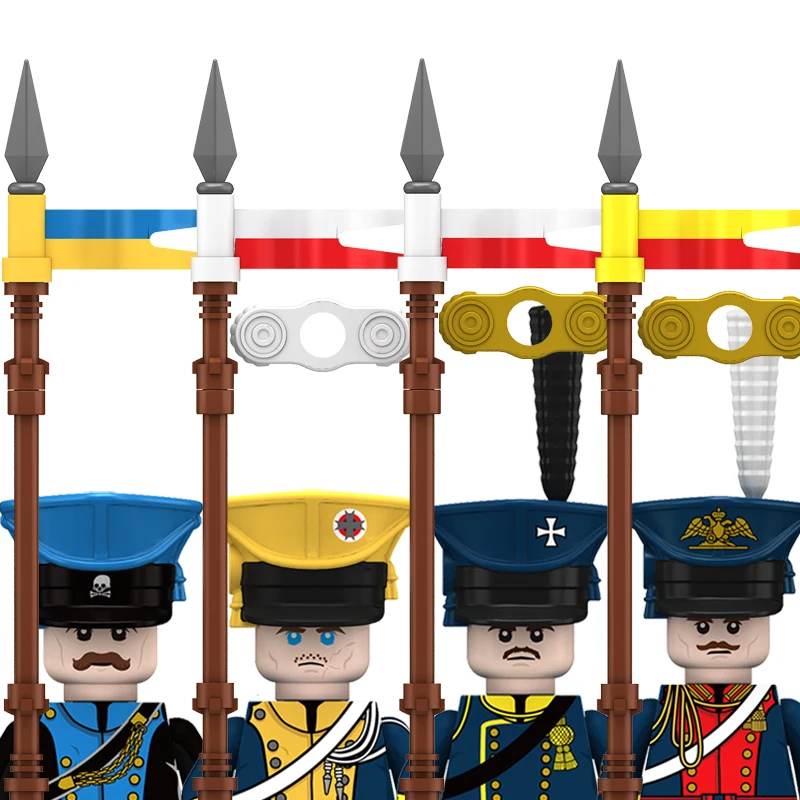 Napoleonic Wars Military Soldiers Building Blocks Medieval Army Figures Russian Ukraine Knights Infantry Weapon Bricks Kids Toys