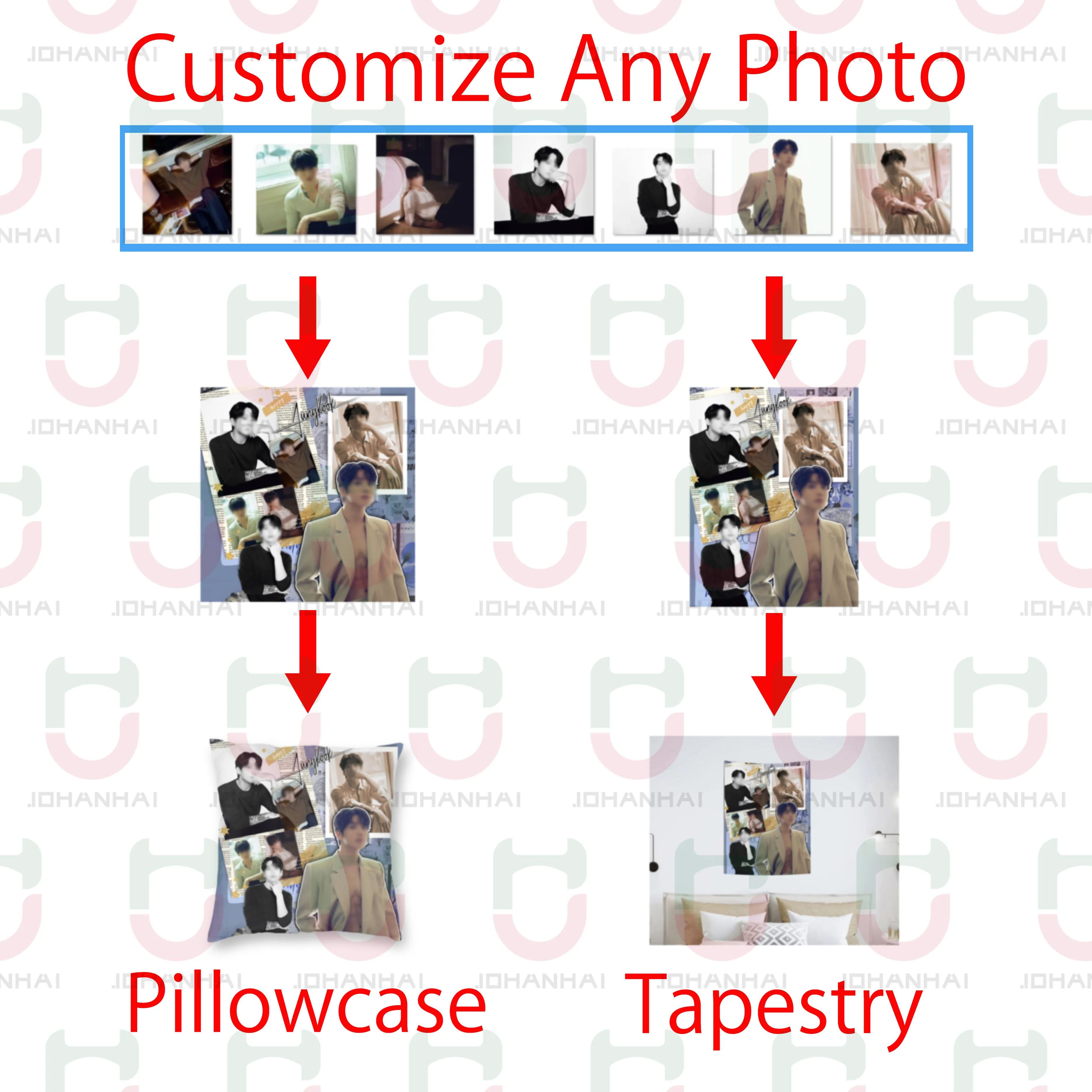 DIY Pillowcase 50x35CM 60x40CM 75x50CM