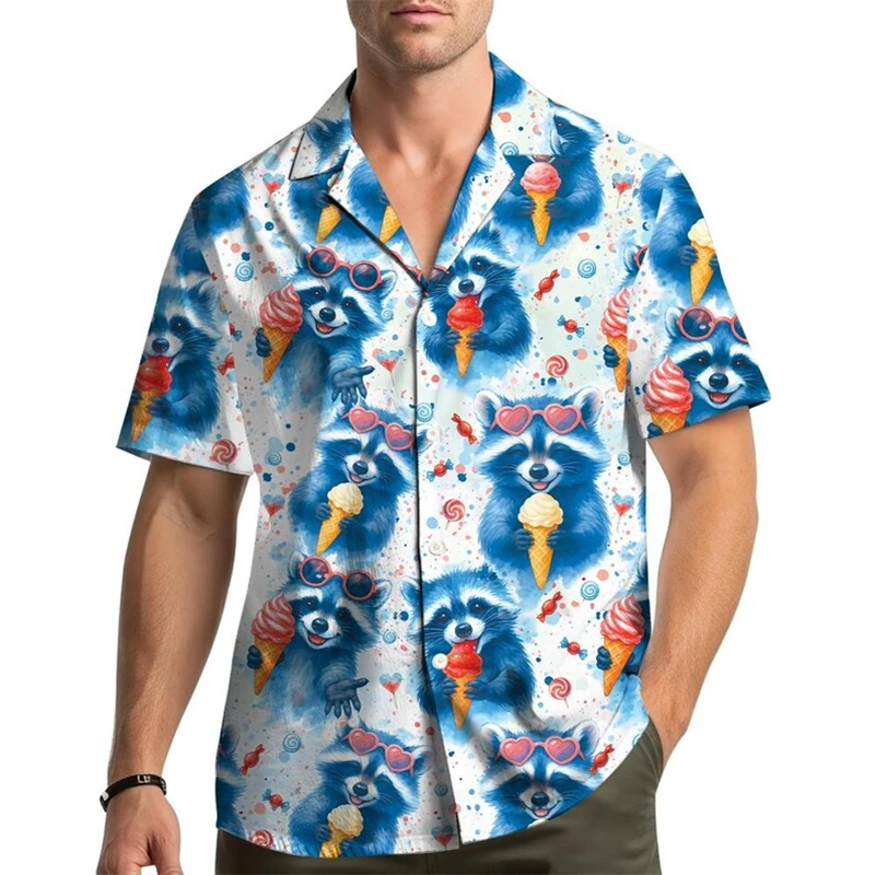 

Мужские гавайские рубашки ко Дню Святого Патрика 2026: Новая модная одежда с графическим принтом енота, забавные футболки и блузки для мужчин и женщин в стиле Y2K