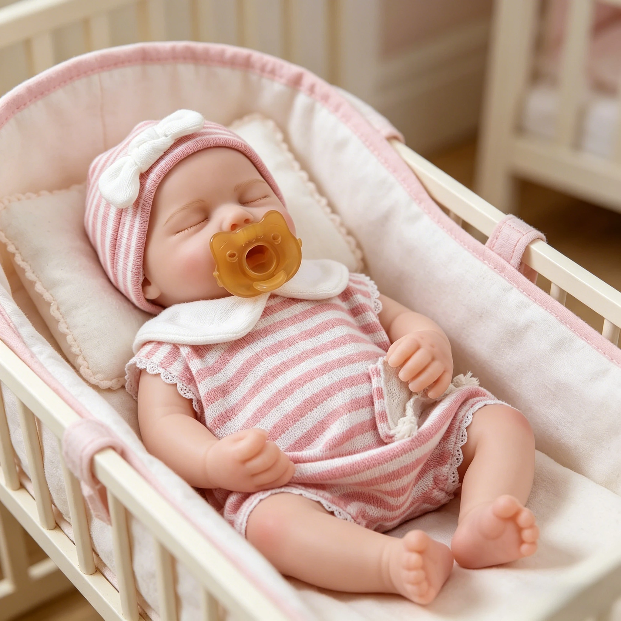 

NPK 12inch Mouth Can Open Silicone Reborn Loulou Sleeping Baby Doll Full Solid Flexible Elastic Super Soft Baby Gift for Girls