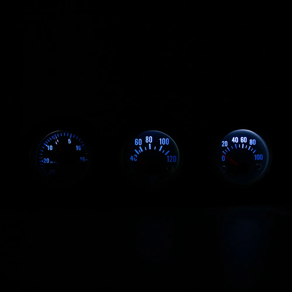 مجموعة عداد سيارة بمقياس ثلاثي ، مقياس ضغط الزيت ودرجة حرارة الماء ، تعزيز توربو ، 2 "، 52" #5