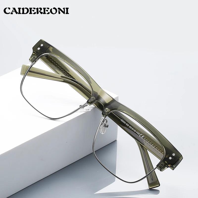 CAIDERONI Simple Business Fashion Large Frame Design Square Anti-blue Light Computer Glasses Customized Eyewear Optical PFD2203