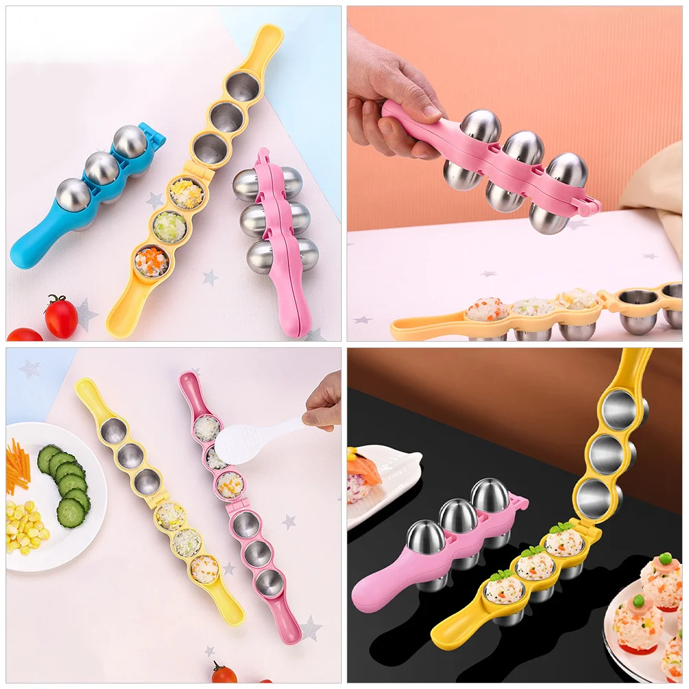 

1pc Rice Ball Mold Kit Plastic Stainless Steel Shake Design For Sushi Cake Diy Food Maker Baking Pan Kitchen Tool