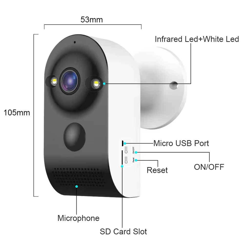 V380 PRO Mini Camera Wireless WiFi Outdoor Built-in Battery PIR Human Detection Video Monitor 5MP Home Surveillance Cameras
