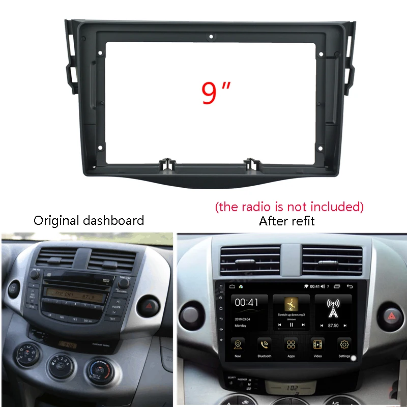 

9 Inch Big Screen Car Audio fascias DVD Frame Adapter for Toyota RAV4 RAV 4 2006-21012 Dash Installation Panel Frame Kit