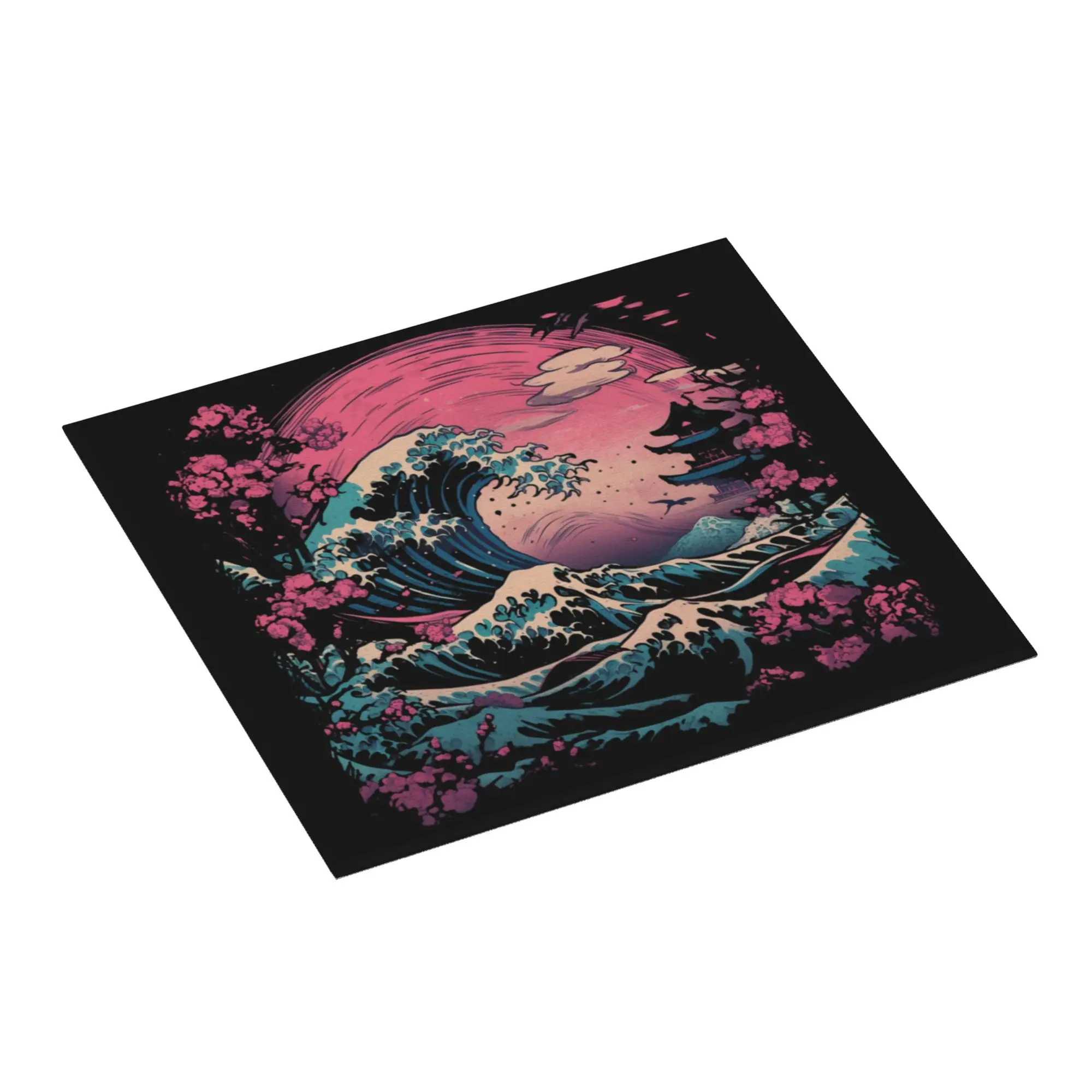 Drying Mat For Kitchen The Great Wave off Kanagawa Barware Tableware Oil Proof Reusable  Washable Kitchen Sink Drying Pad