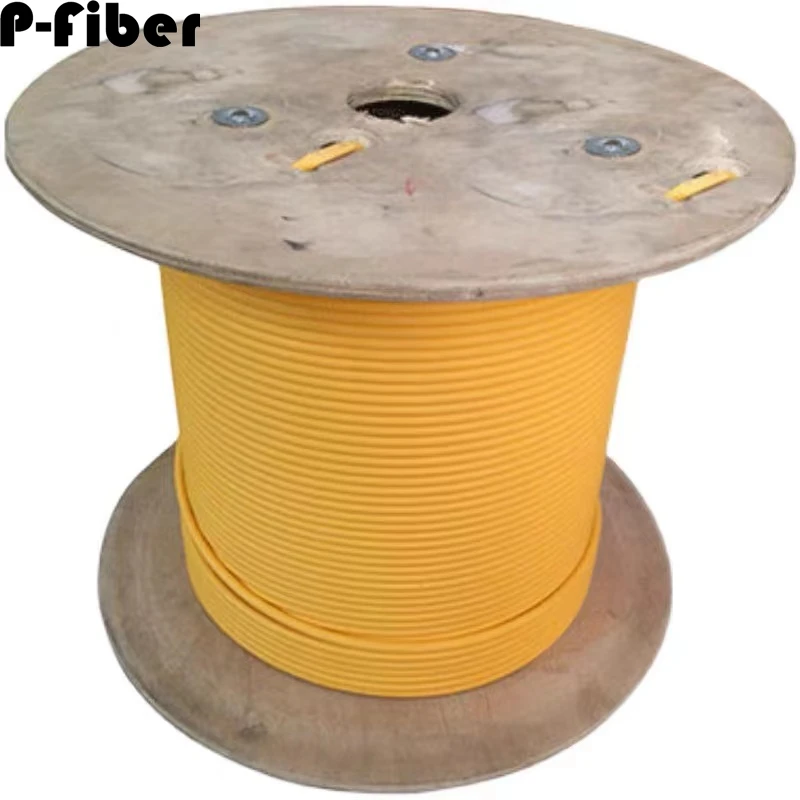 optical fiber cable bundle 100mtr 4 / 6 cores SM G652D G657A indoor cable single mode flexible yellow 4Core 6C