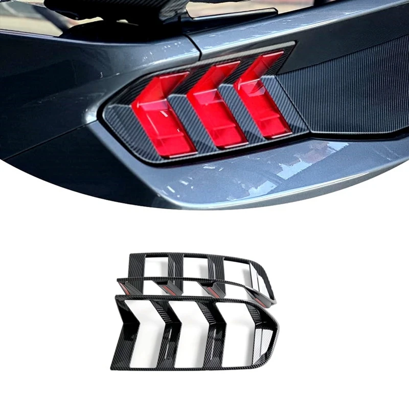 

Car Rear Tailligh Lamp Cover Trim For Ford Mustang S650 GT Dark Horse Ecoboost GT 2024 2025 Carbon Fiber Accessories