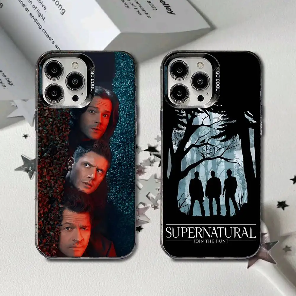 

S-SUPERNATURAL TV Phone Case For iPhone 16,15,14,13,12,11,8,7,Pro,Max,Plus,Mini,XS,SE Black Matte Hard