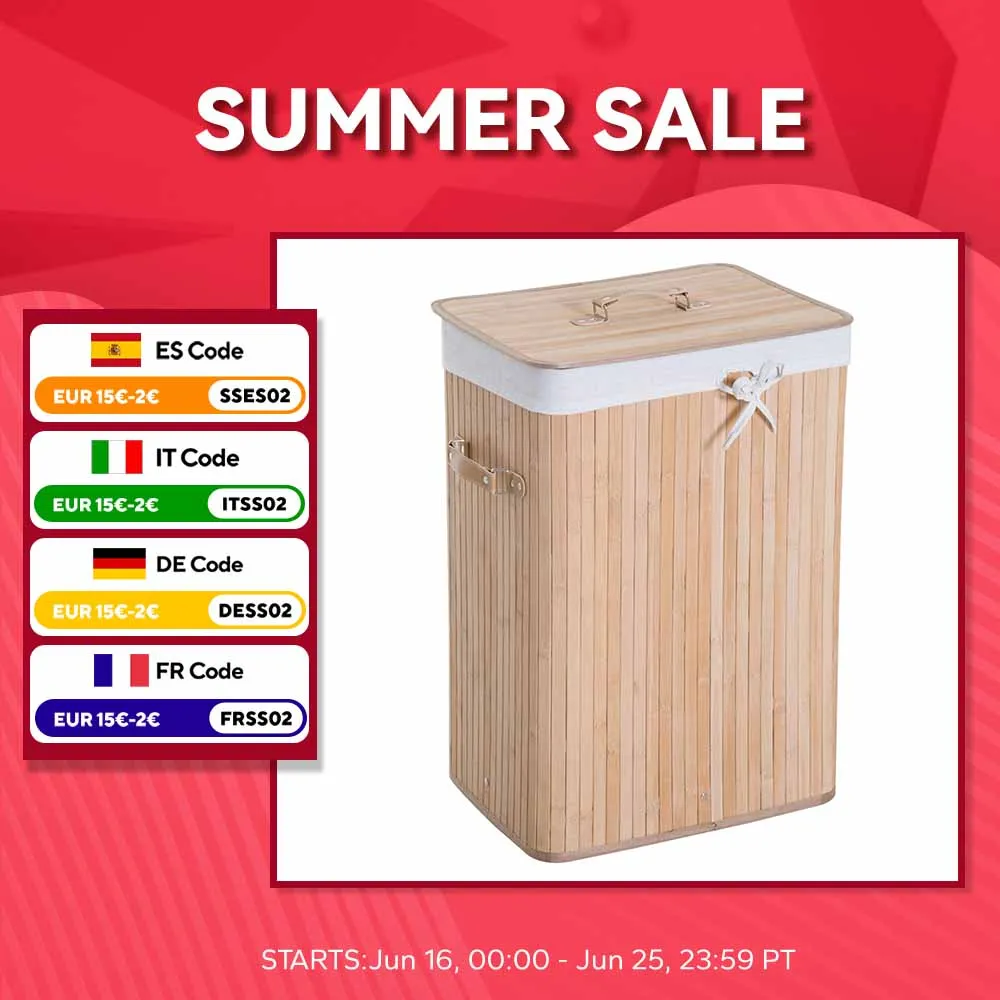 HOMCOM Cesto para Ropa Sucia Plegable con Tapa Cubo para Colada Rectangular