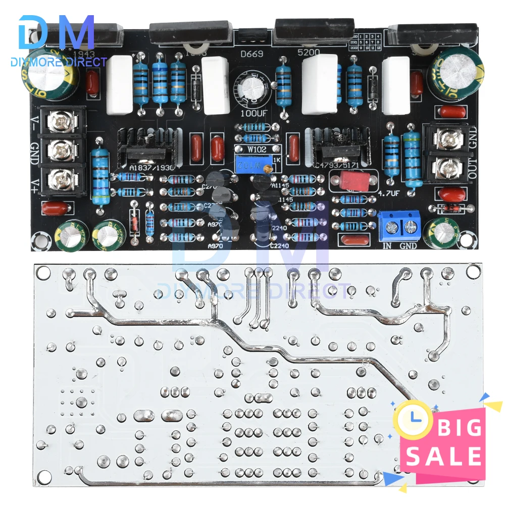 ± 20V-90V 200W Mono cyfrowy moduł wzmacniacza audio A1943/C5200 lampowy tylny wzmacniacz wysoka wierność czysta jakość dźwięku