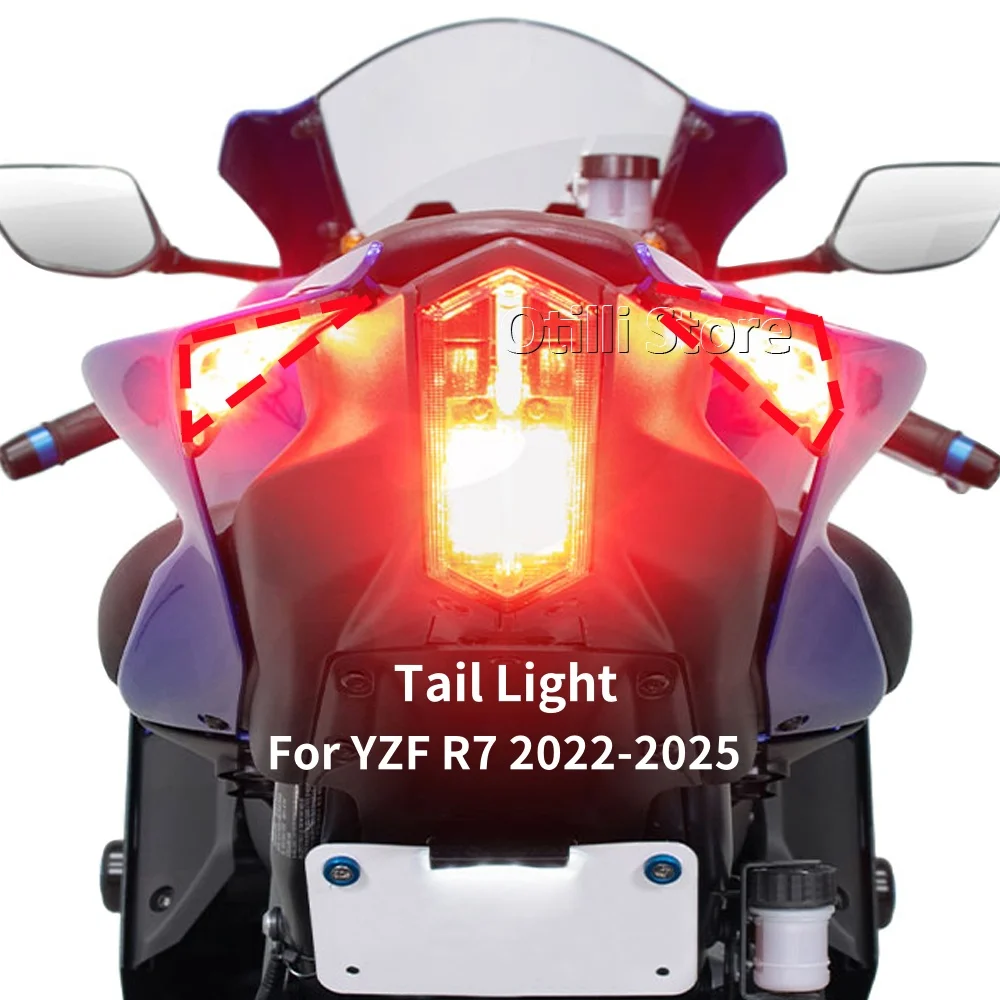 YZF R7 دراجة نارية مصباح إشارة الانعطاف LED الضوء الخلفي أضواء خلفية متكاملة ضوء الفرامل لياماها YZFR7 YZF-R7 2022 2023 24 25