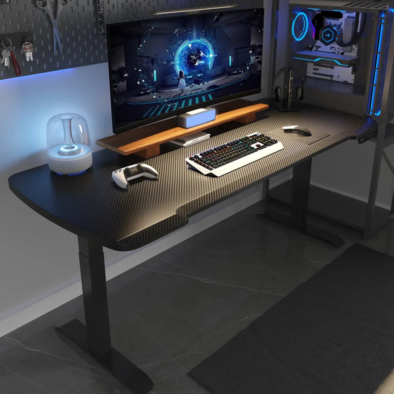 

Electric Lift Desk Technology Sense Double Large Desktop Game Computer Table Desktop Gaming Desks Carbon Fiber Office Furniture