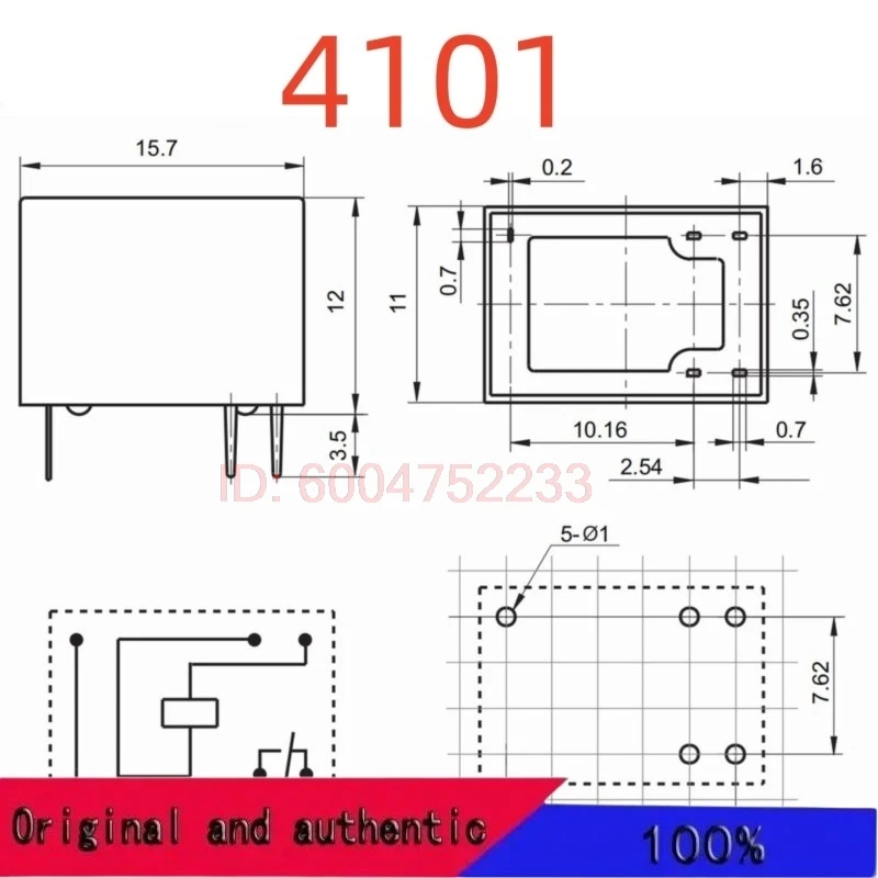 10PCS New SUN HOLD THD-0301L ; THD-1201L ; THD-2401L ; (4101-3V/12V/24V) Relay 5pins