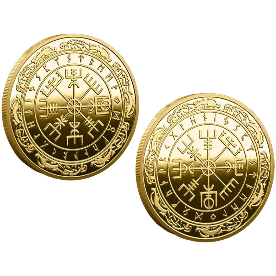 Moeda comemorativa pirata viking, solomão, matriz de sol, moeda de lembrança, navegação mágica, bússola, medalha comemorativa