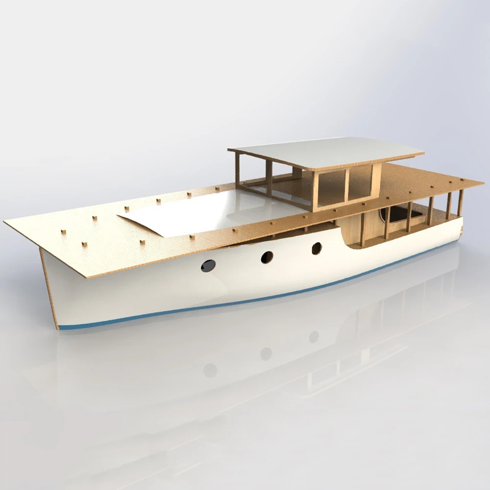 RC Boat 70cm European Classical Small Yacht Remote Control Boat Wooden Structure RC Boat Model Kit Boy Toy