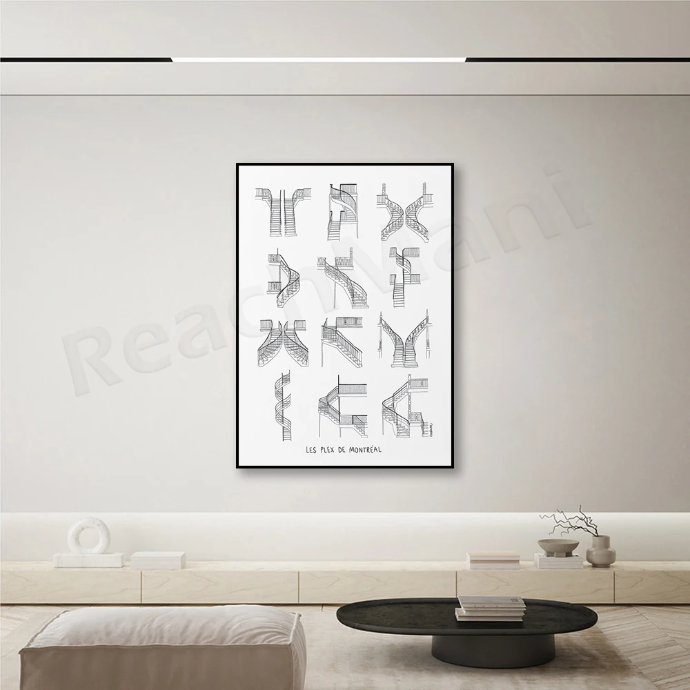 Montreal's Plex Outdoor Staircase Poster Canvas Print that showcases the best and worst of Montreal in one poster!