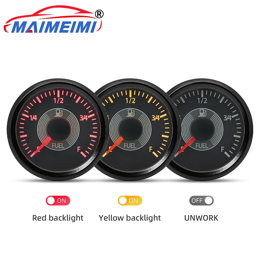 

52mm Digital pointer fuel gauge with red and yellow backlight For Motorcycle Marine Boat Car Truck fuel gauge Meter