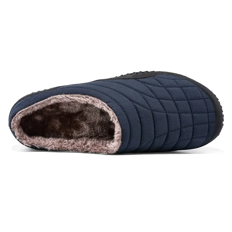 Winter Warm Men Slippers With Plush Plus 37-47 Indoor Cotton Shoes Non-slip Home Mens Slides Long Fur Bedroom Slippers Unisex