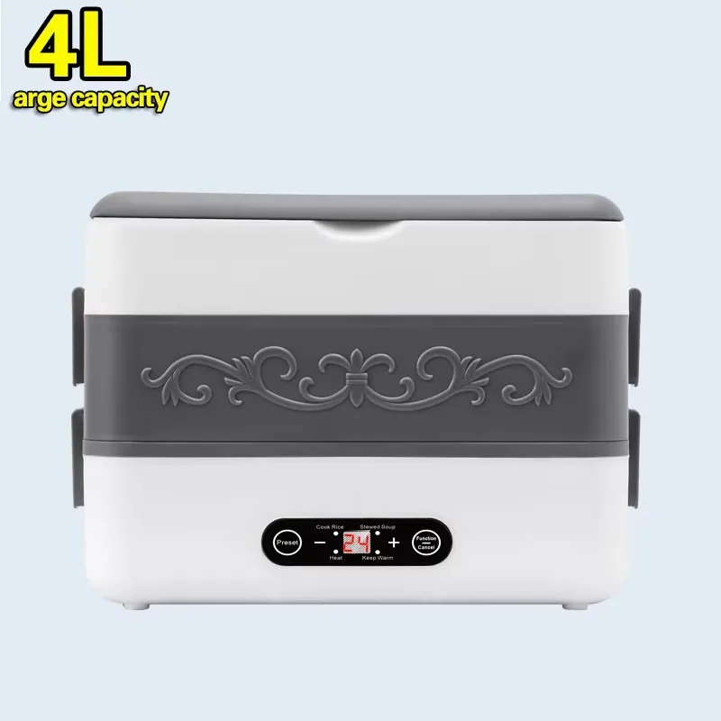 

New Model Products Large Capacity 4L Household Plastic Best Portable Food Insulation Heating Electric Lunch Box
