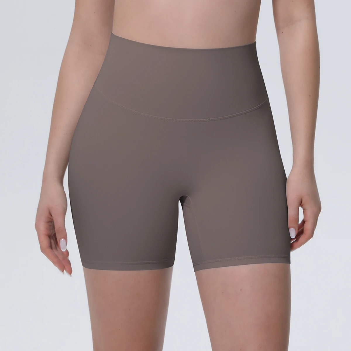 1 Stück Damen Sport-Kurze Yoga-Leggings Einfarbige Hochtaillierte Fitness-Shorts Schnelltrocknende Radfahr-Workout Nahtlose Shorts – Detail 13