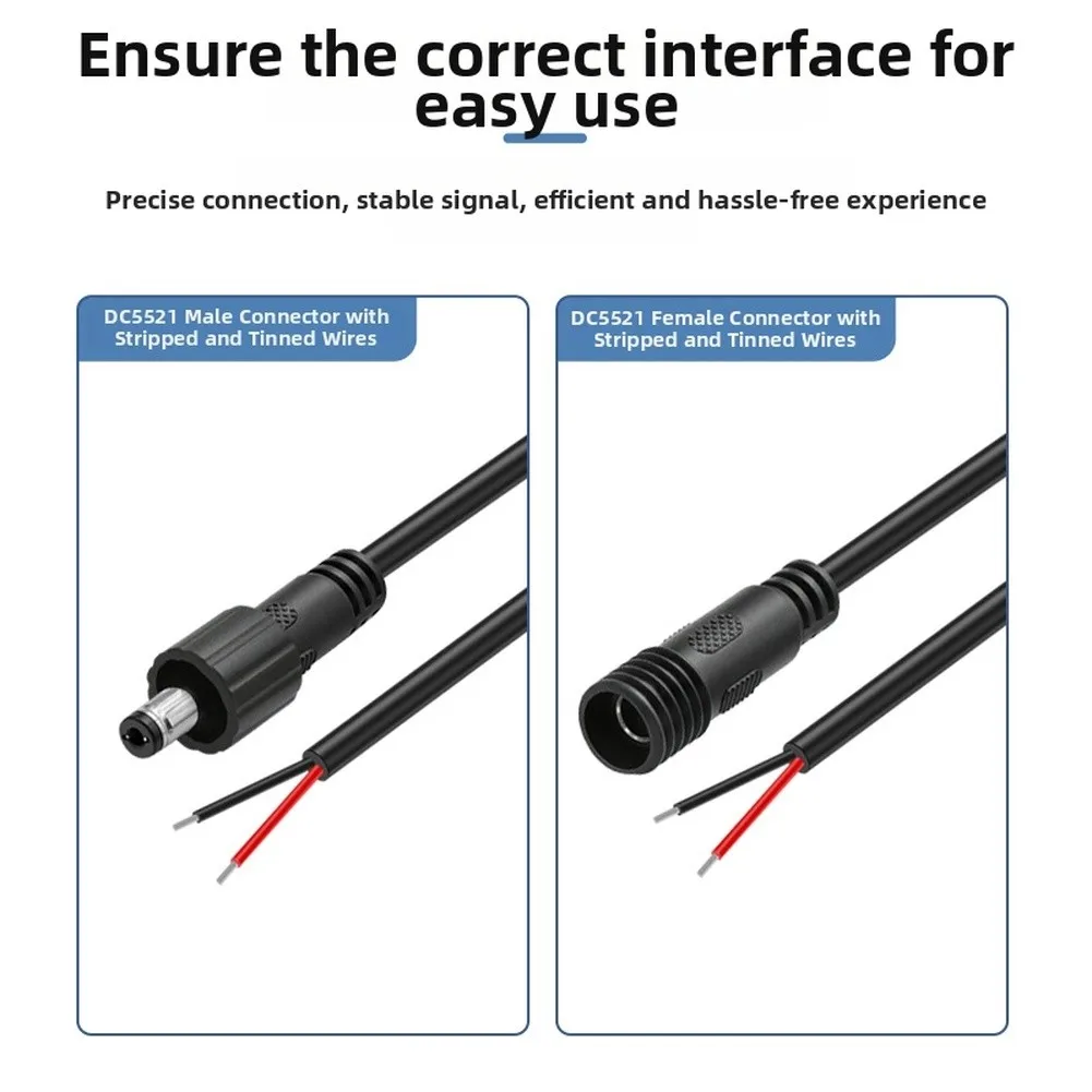 2.1mm Female To 2.5mm Male 5.5mm X 2.1mm To 2.5mm Adapter For Home Office Organization 16cm Optimal Length Neat Organized Setup 6