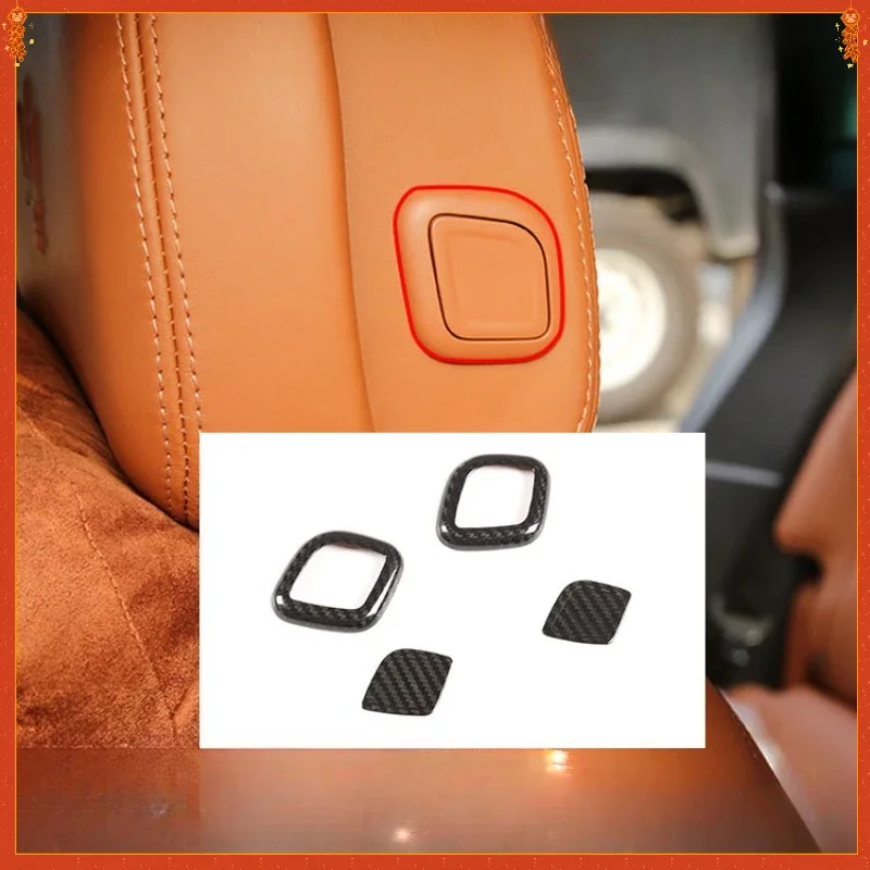 

For Maserati Real Dry Carbon Fiber Headrest Button Cover Interior Decoration Modification President Giberi Levante Accessories