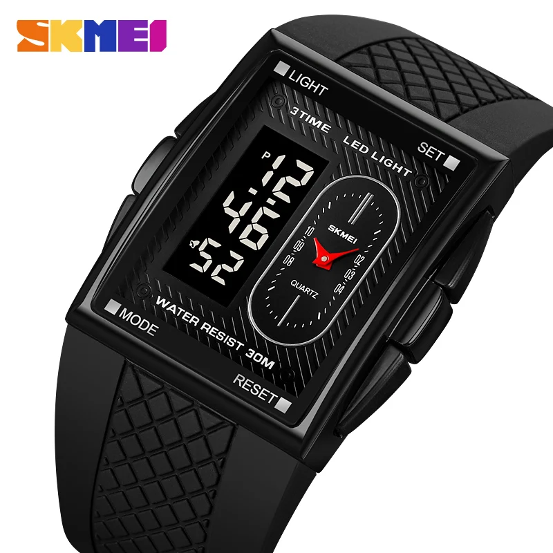 

SKMEI 2213 Watch Waterproof Night Light Multi functional Electronic Watch Male Dual Movement Electronic Watch Dual Display