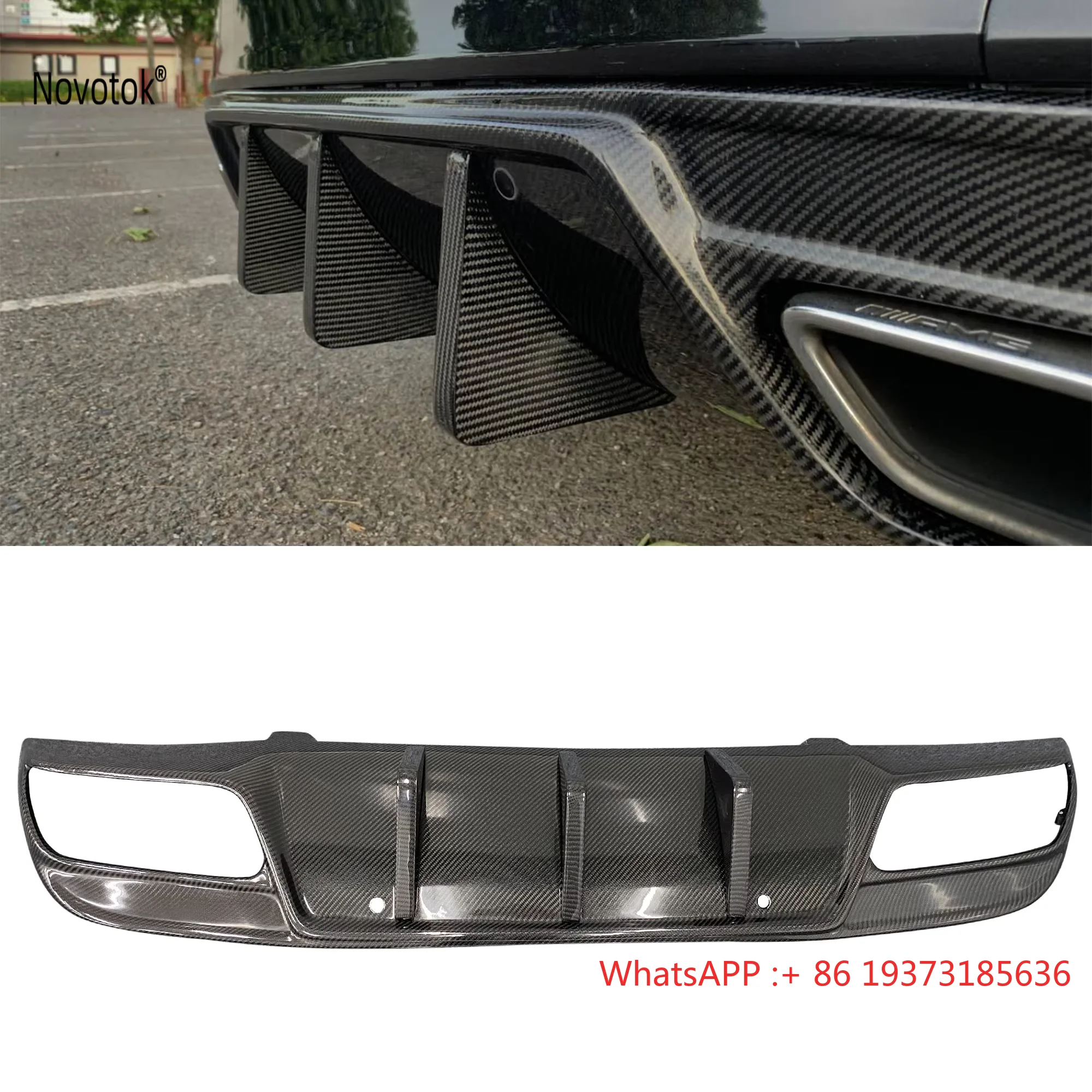 High Quality Mode Style Carbon Fiber W205 C63 Rear Diffuse For Mercedes-benz W205 C63 15-18