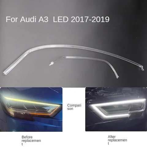 Для AUDI A3 2017-2019: Светодиодная направляющая трубка (DRL) для фар, дневные ходовые огни, ангельские глазки