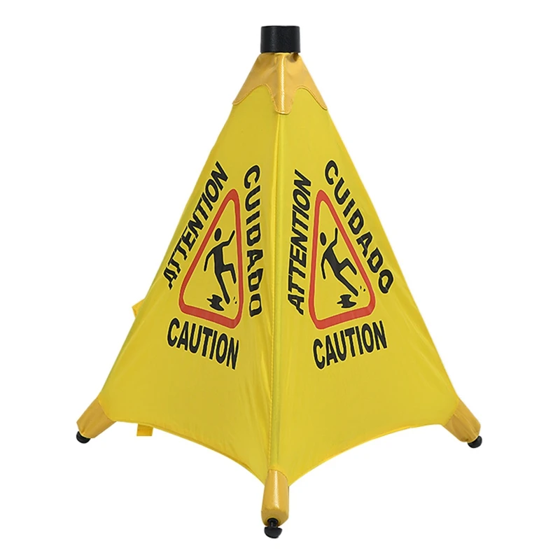 HOT SALE Caution Wet Floor Sign, Slippery When Wet Pops Up Sign, Wall Mounted Foldable Bilingual Safety Warning Alert Cone 