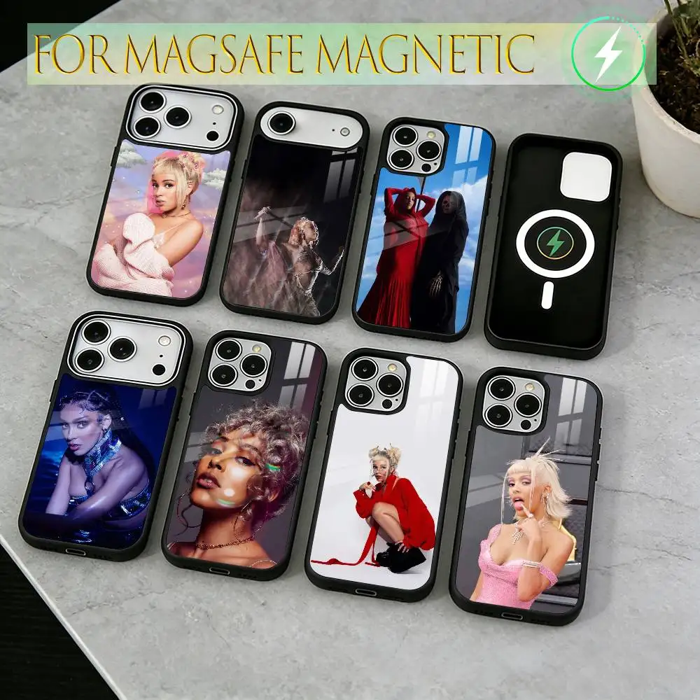 

D-DOJA Cat Singer Phone Case For iPhone17,16,15,14,13,12,11 Plus,Pro Magnetic For Magsafe Wireless Charging