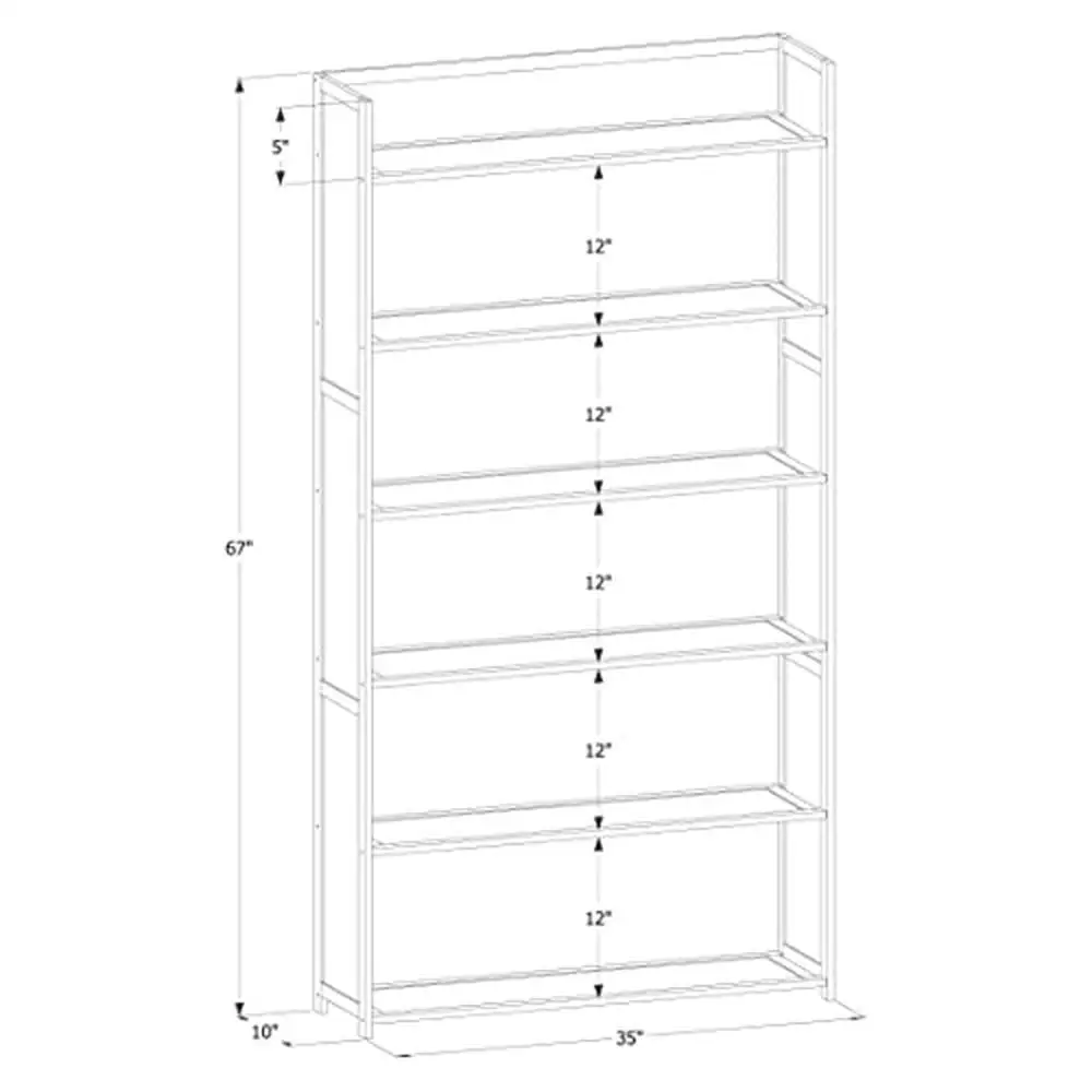 Bibliothèque en Bambou à 6 Niveaux, Étagère d'Exposition pour Salon, Chambre à Coucher, Armoire de Rangement d'Étude