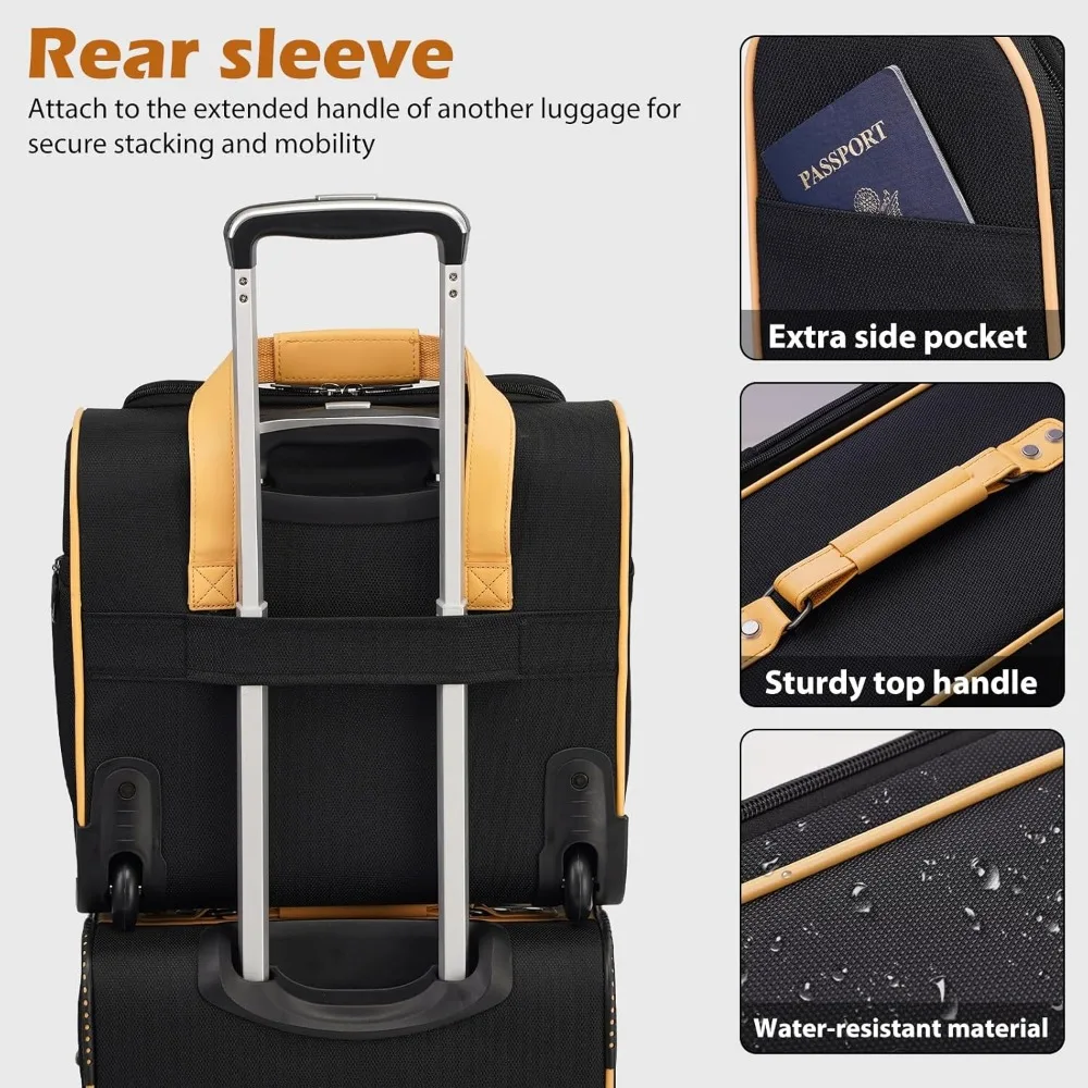 Set valigia spinner espandibile da 4 pezzi con lucchetto tsa e bagaglio softshell