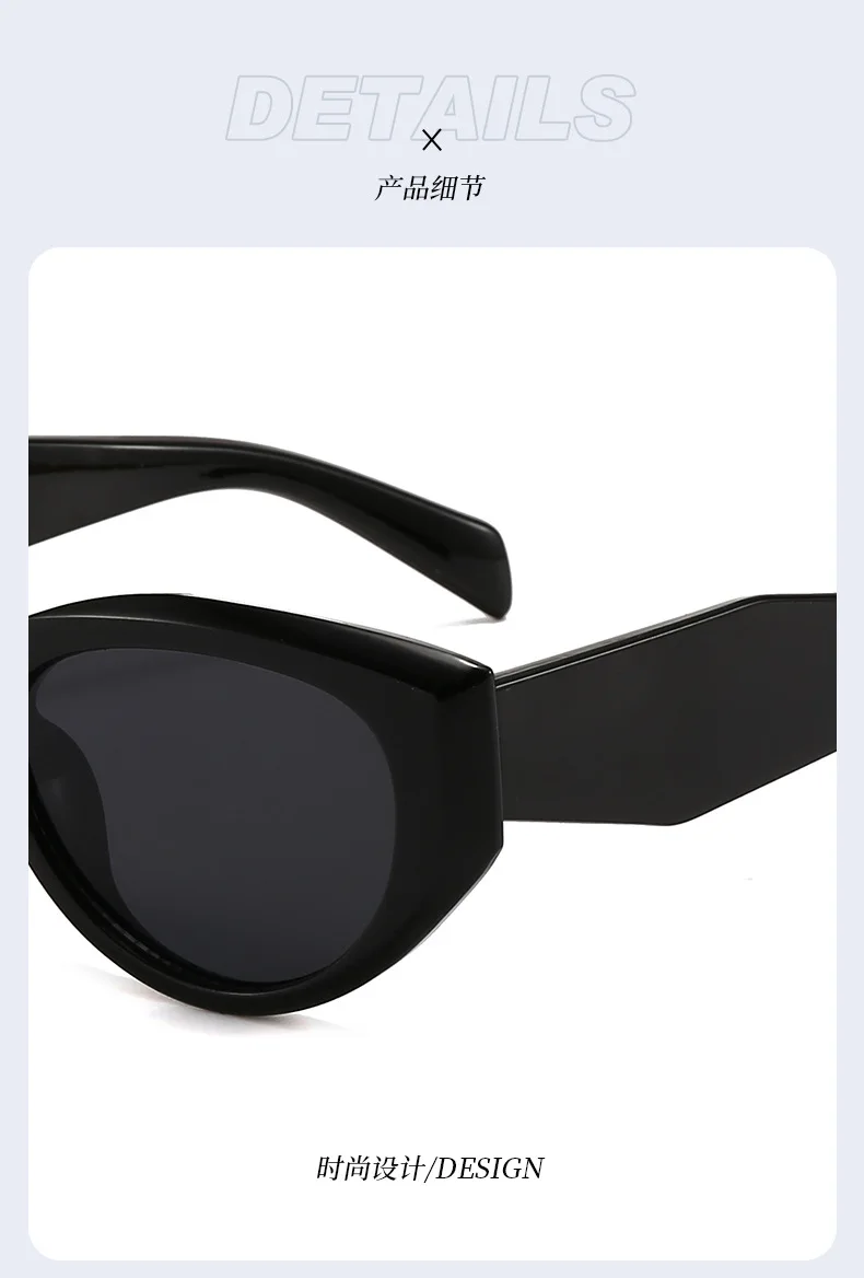 Trendy Beliebte Cat Eye Sonnenbrille Weiblich Männlich Luxus Marke Designer Brillen Outdoor Fahren Reise Schatten Unisex UV400 Lentes – Detail 10