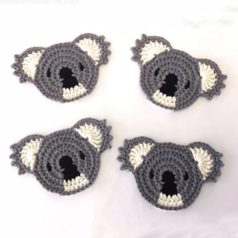 Cute Baby koala Design Kitchen for Coffee Kitchen Coaster Handmade Crochet Coasters Set Heat-resistant Non-slip Table Protection