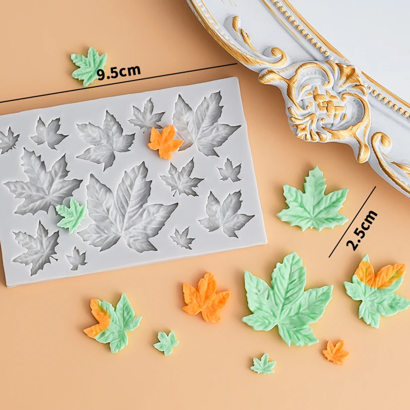 Maple Rose Leaves Silicone Sugarcraft Mold Resin Tools Cupcake Baking Mould Fondant Cake Decorating Tools