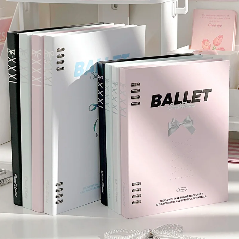 A5 B5 Loose-Leaf Notebook Bow Detachable Students Notebook Binder Lined Spiral Note Book Stationery Office School Supplies