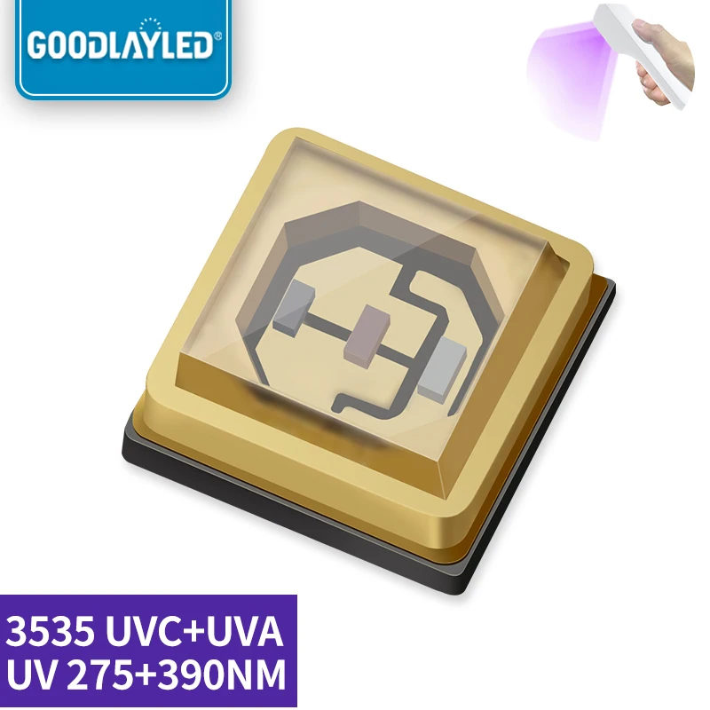 100pcs 3535 UVC 270/280nm Deep UV LED UVA 395/400nm SMD LED Chip Diode UVB LED