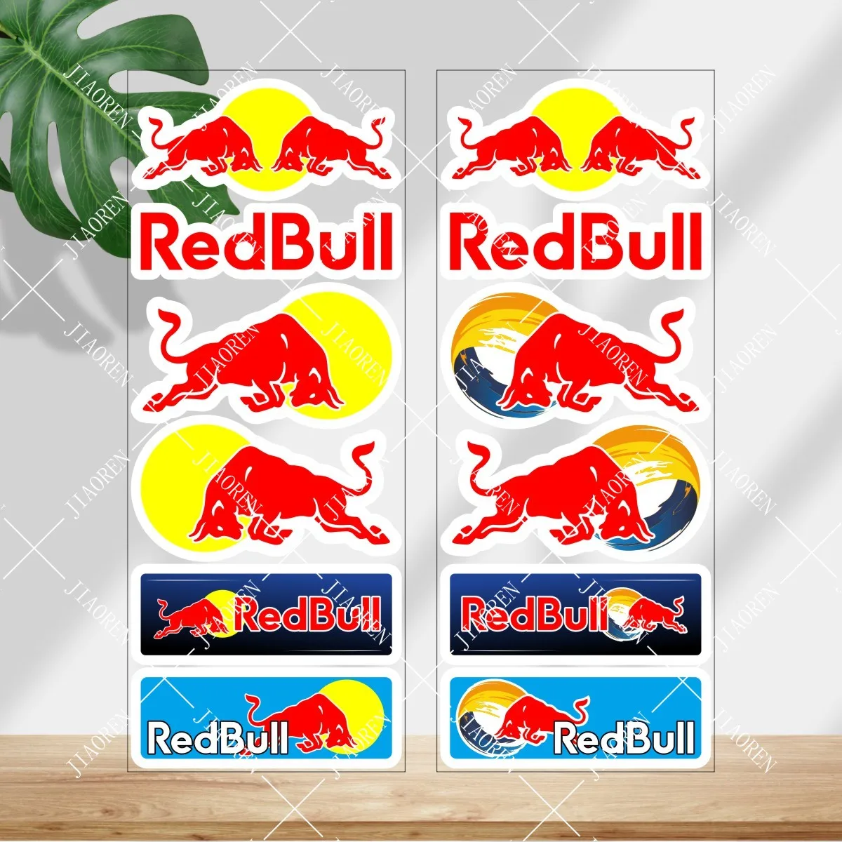 

A Pair Red Bull Sticker Logo Motorcycle Helmet Reflective Decal Kit For YAMAHA HONDA Suzuki Kawasaki BMW DUCATI #1