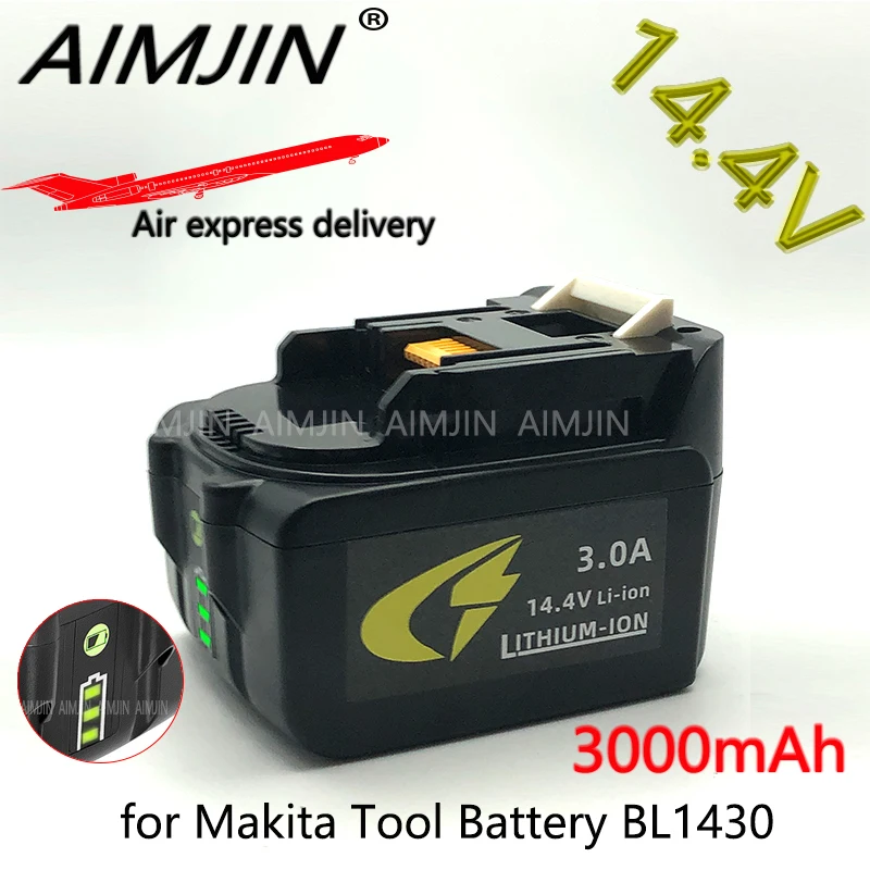 

Литиевая аккумуляторная батарея BL1440 BL1430 14,4 В 3000 мАч для электроинструментов Makita BL1415 BL1460 194559-8 BDF343 TD130D