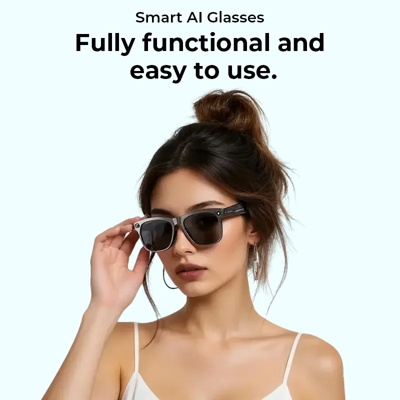 Inteligentne okulary z kamerą do zdjęć i nagrywania wideo z wbudowanym błyskiem, baterią o dużej pojemności, słuchawkami i Bluetooth, okulary przeciwsłoneczne 2025