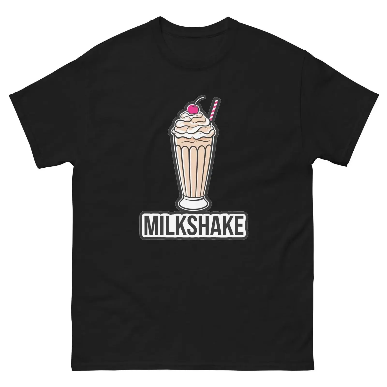 Milkshake Lover Food Image Cartoon Funny T ShirT vintage Washed Soft designer clothes Stretched Unisex Top For Everyday Wear