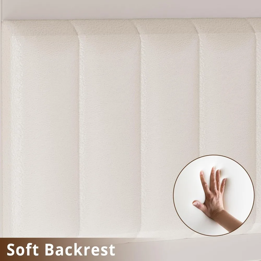 Sofá cama con nido, estructura de cama doble de metal resistente con estructura en forma de X, sofá cama tapizado de granja con estación de carga