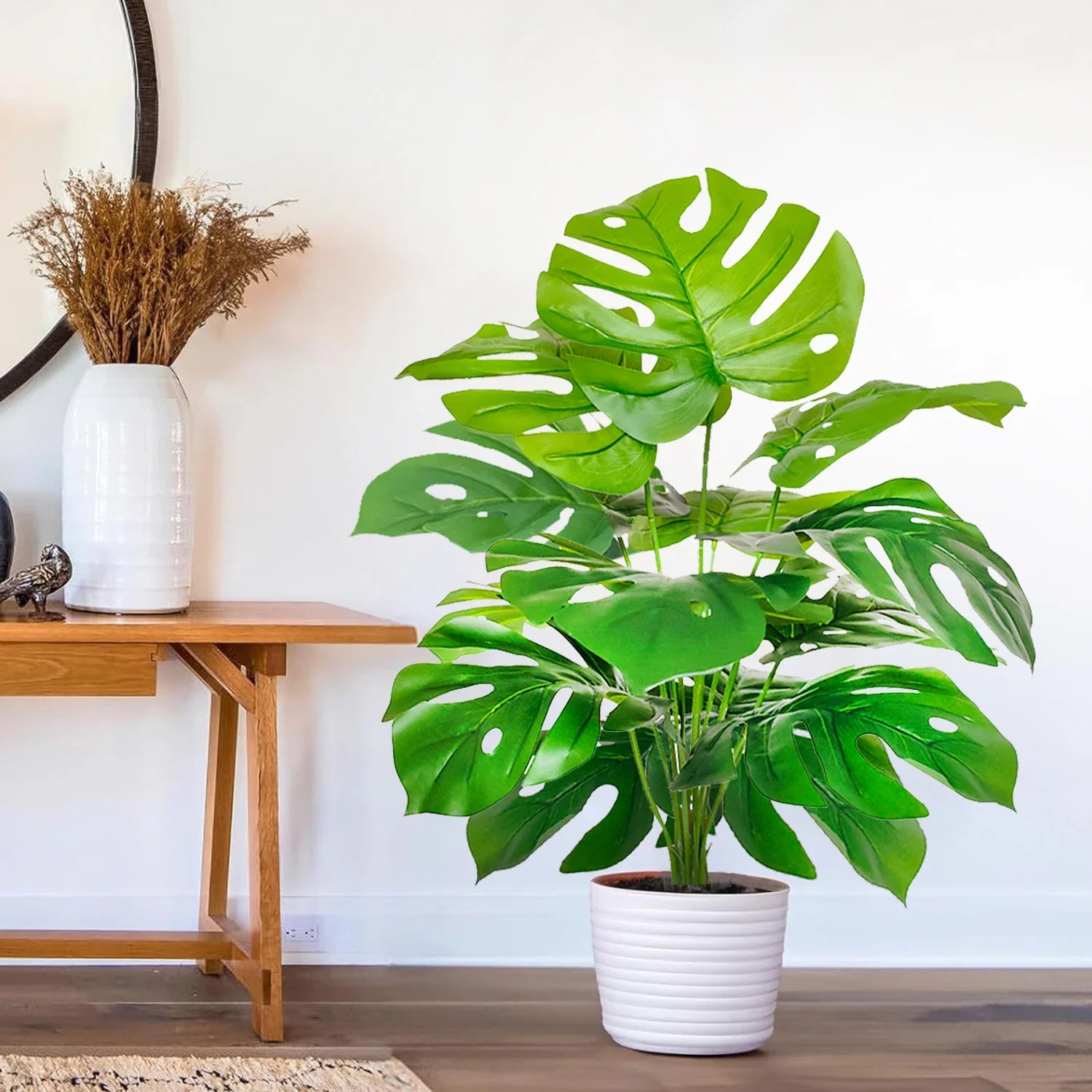 Hochwertige 76/86CM Künstliche Monstera-Pflanze, Falsche Palme, Plastik-Schildkrötenblatt, Grüne Pflanze für Heim, Garten, Zimmer und Bürodekoration – Detail 23