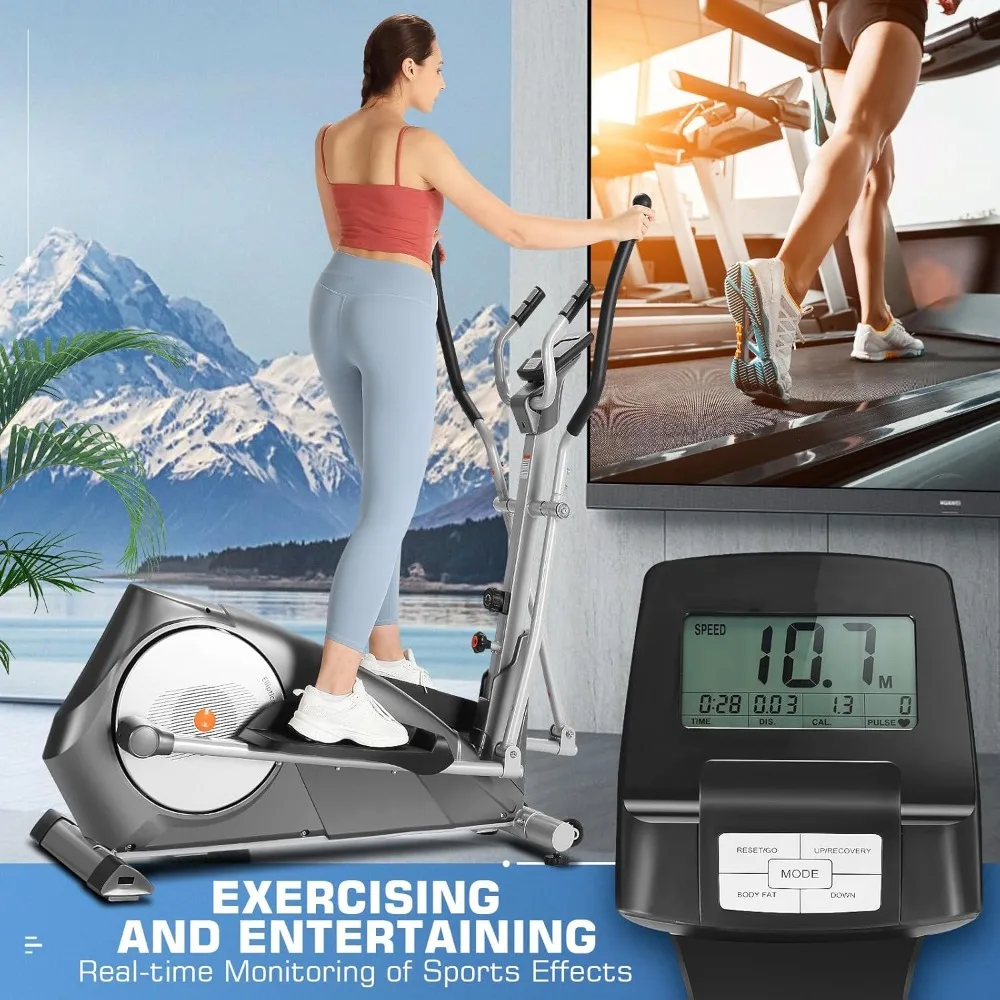 Elliptical Exercise Machine for Home with Hyper-Quiet Magnetic Driving System, Elliptical Trainer with 22 Resistance Levels