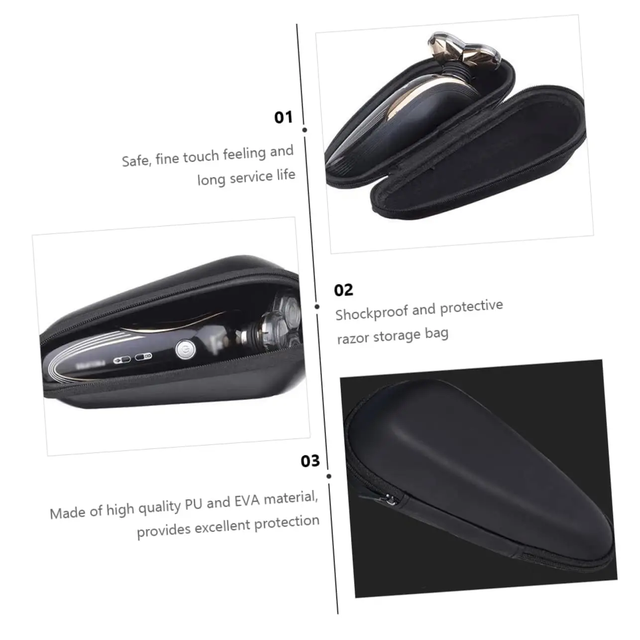 Storage Case Eva Storage Bag Shaver Bag Shaver Organizer Beard Shaver Bag Carrying Case Razor Black Travel Accessories Storage