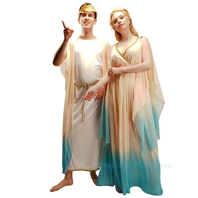 Halloween Perfermace Greek Goddess Dress Costume Party Cosplay Adult Women Greek Gods Princess Dress Suit Fairy Tale Clothes