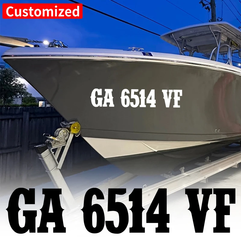 2 Stück/Blatt benutzerdefinierte Schiff Regist Boot Aufkleber wasserdicht für selbstklebende modifizierte Yacht Motorboote Kajaks Auto Vinyl Aufkleber